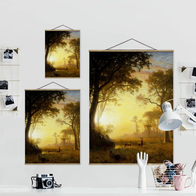 Quadro alberi Albert Bierstadt - Luce nella foresta