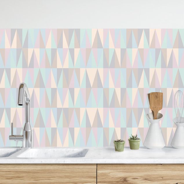 Rivestimenti per cucina con disegni Triangoli in colori pastello II