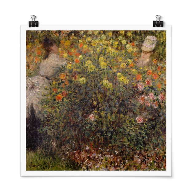 Impressionismo quadri Claude Monet - Due signore nel giardino fiorito