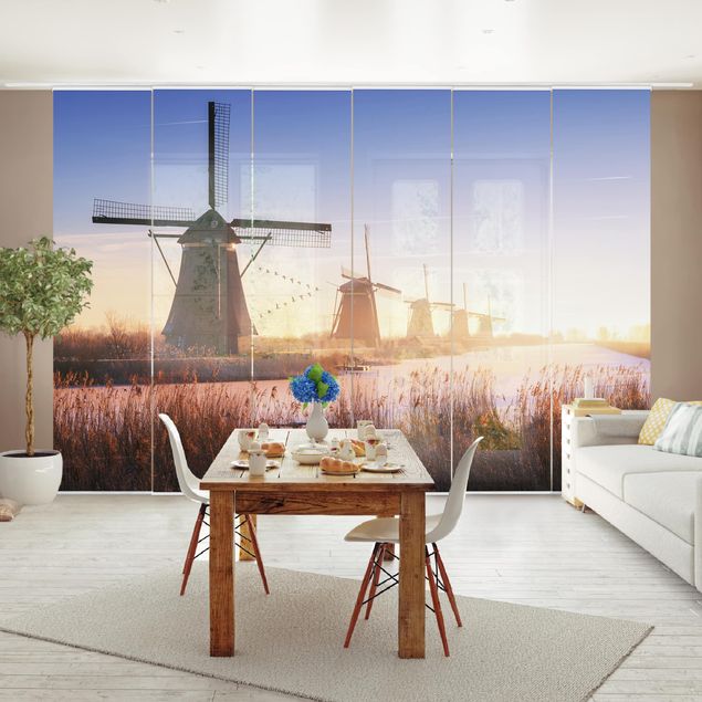 Tende a pannello scorrevoli con architettura e skylines Mulini a vento di Kinderdijk