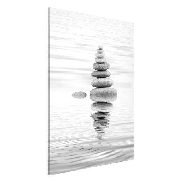 Lavagne magnetiche effetto pietra Torre di pietra in acqua in bianco e nero