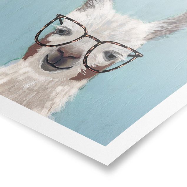 Poster animali Lama con occhiali II