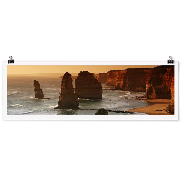 Poster spiaggia mare I dodici apostoli d'Australia