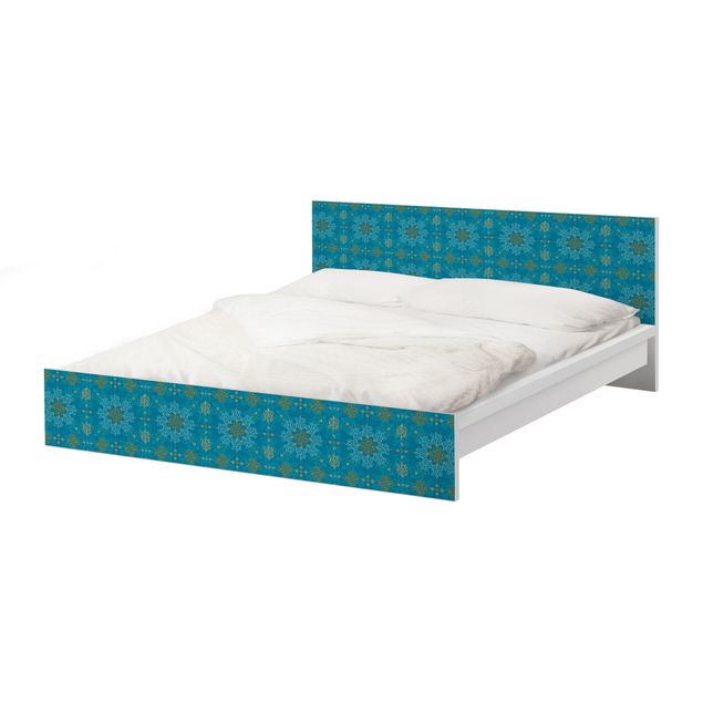 Carta adesiva per mobili IKEA - Malm Letto basso 140x200cm Oriental Ornament Turquoise