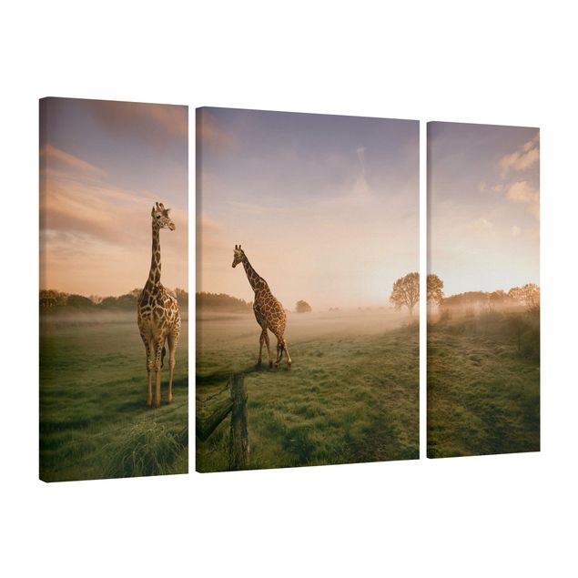 Quadro su tela componibile Giraffe surreali