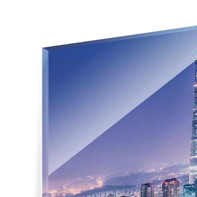Paraschizzi in vetro - Lotte World Tower di notte - Quadrato 1:1