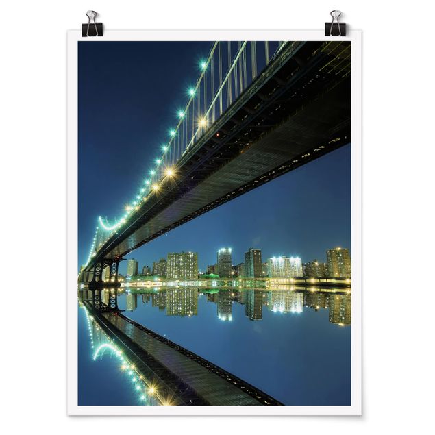 Poster skyline Ponte di Manhattan astratto