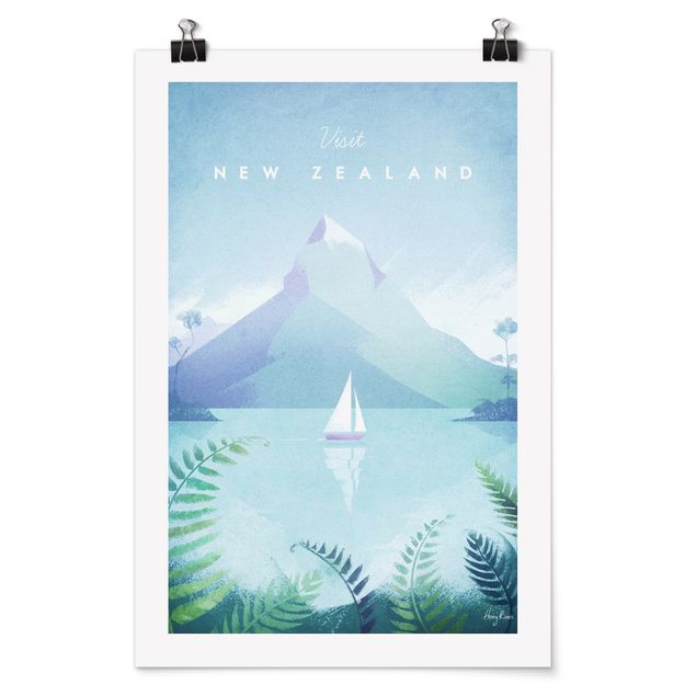 Poster vintage Poster di viaggio - Nuova Zelanda
