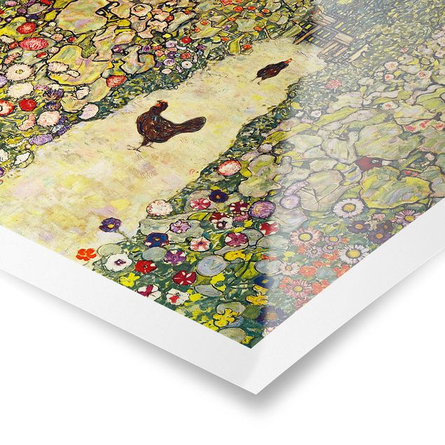 Quadri di fiori Gustav Klimt - Sentiero del giardino con galline