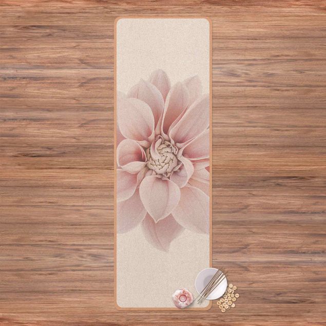 tappeto design moderno Dahlia Fiore Pastello Bianco Rosa