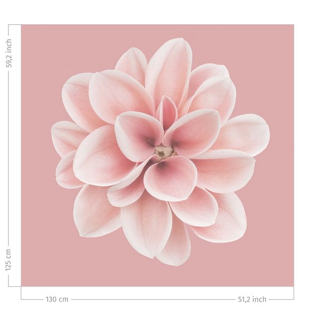 tende a fiori Dalia centrata in fard rosa