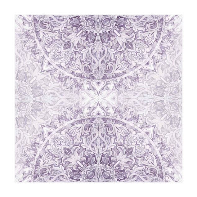 Tappeti viola Mandala acquerello ornamento viola