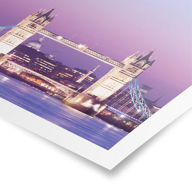 Poster architettura Il ponte della torre a Londra di notte