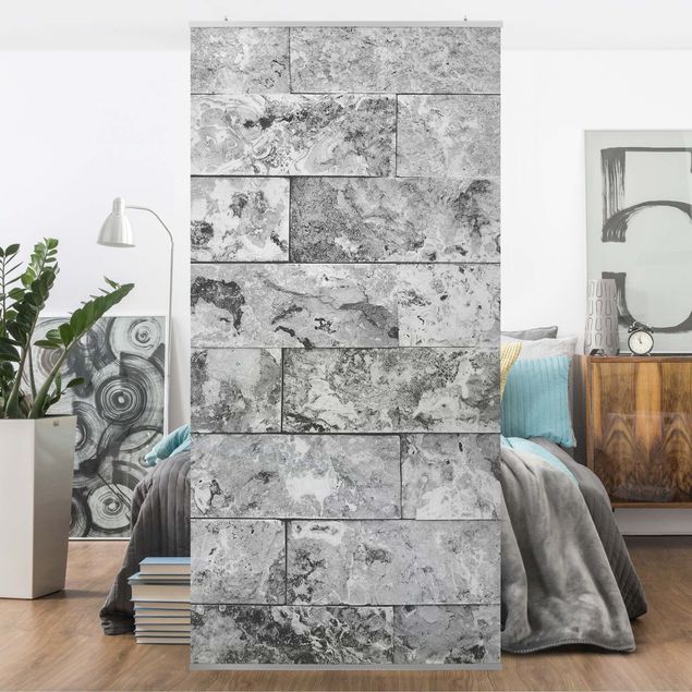 Tenda a pannello - Stone wall natural marble gray - 250x120cm