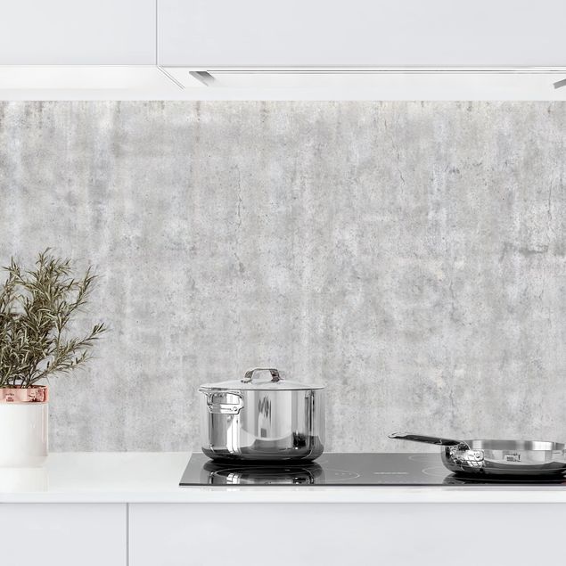 Rivestimento effetto pietra cucina Grande parete con effetto cemento
