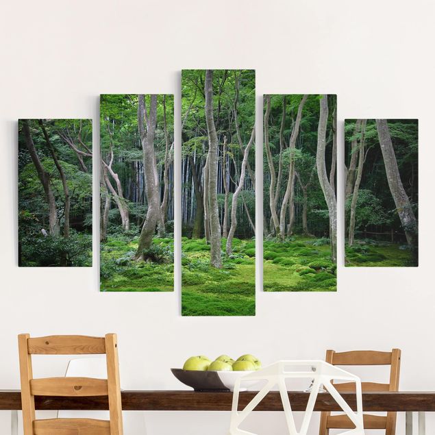 Stampa su tela 5 parti - Japanese forest