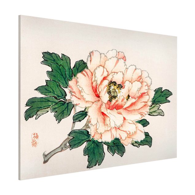 Lavagne magnetiche con fiori Disegno vintage asiatico Crisantemo rosa