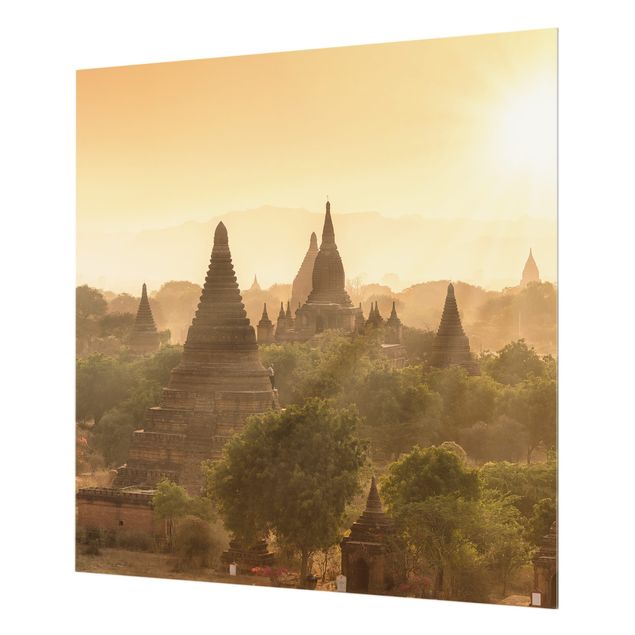Paraschizzi in vetro - Tramonto su Bagan - Quadrato 1:1