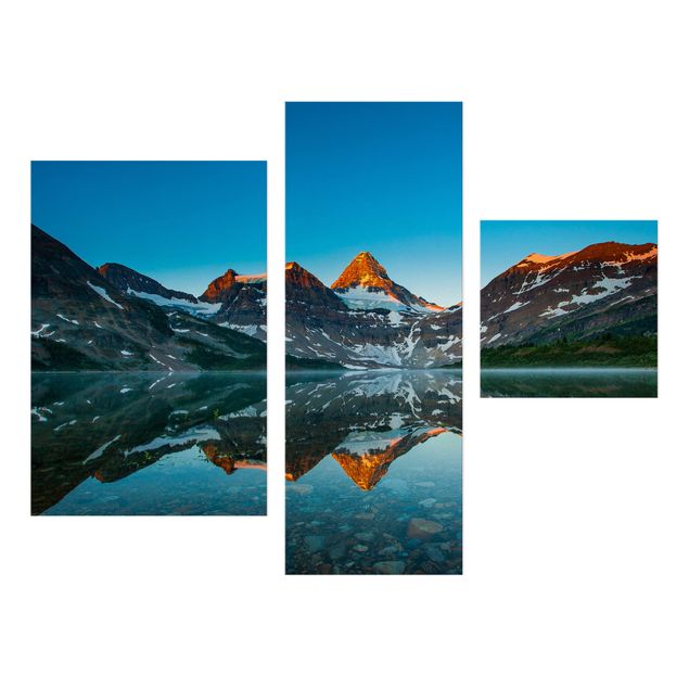 Stampa su tela 3 parti - Mountain landscape at Lake Magog in Canada - Collage 1