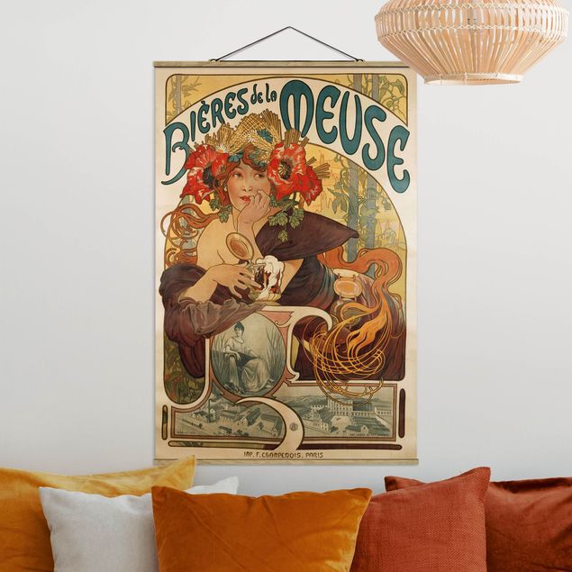 Riproduzioni quadri famosi Alfons Mucha - Manifesto per la birra La Meuse
