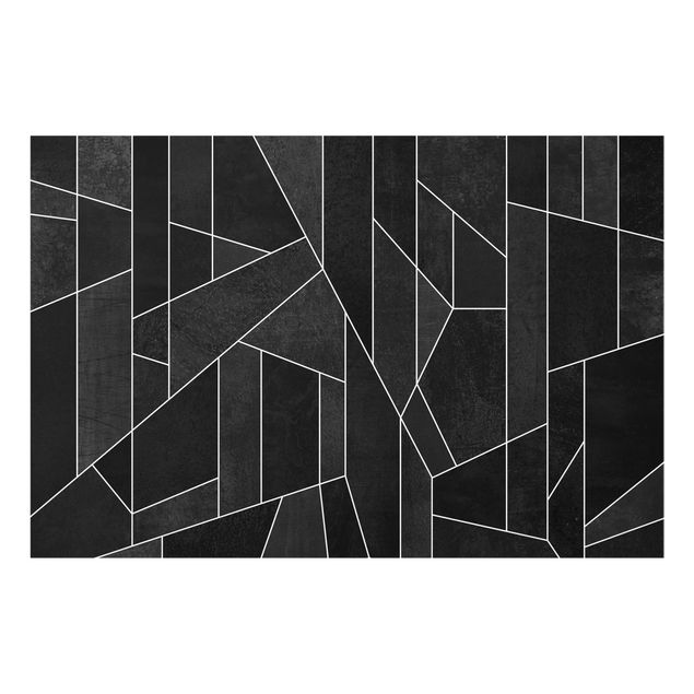 Quadri Elisabeth Fredriksson Acquerello geometrico in bianco e nero