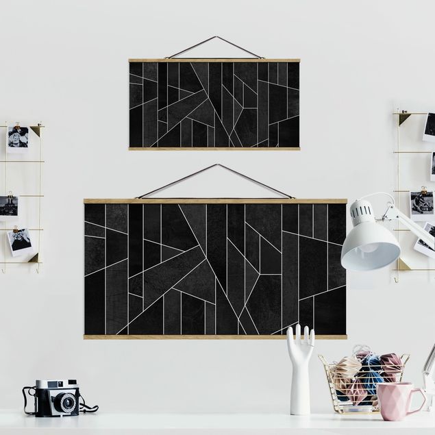 Quadri stampe Acquerello geometrico in bianco e nero
