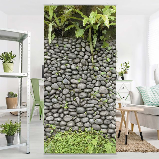 Tessili online Muro di pietra con piante