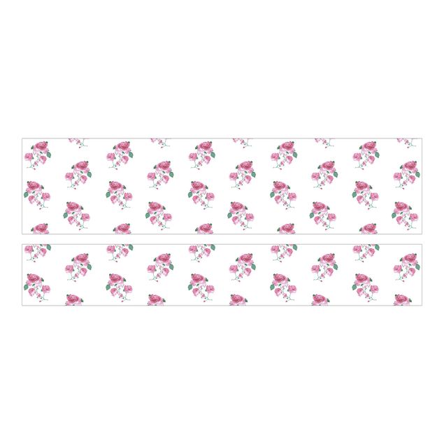 Carta adesiva per mobili IKEA - Malm Letto basso 180x200cm English tea roses