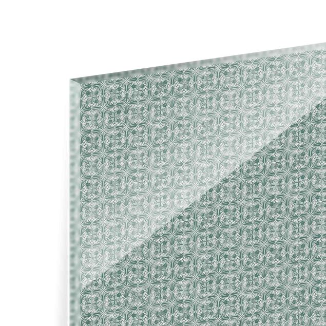 Paraschizzi in vetro - Trama vintage di piastrelle geometriche - Formato orizzontale 3:2