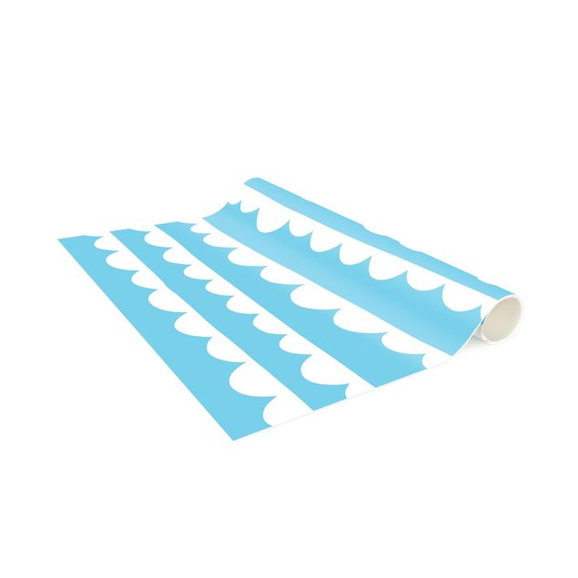 tappeto design moderno Bande bianche di nuvole disegnate su un cielo blu