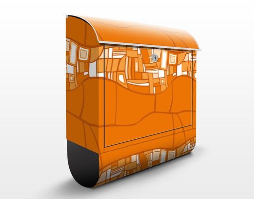 Cassette della posta con motivo astratto Ornamento astratto arancione
