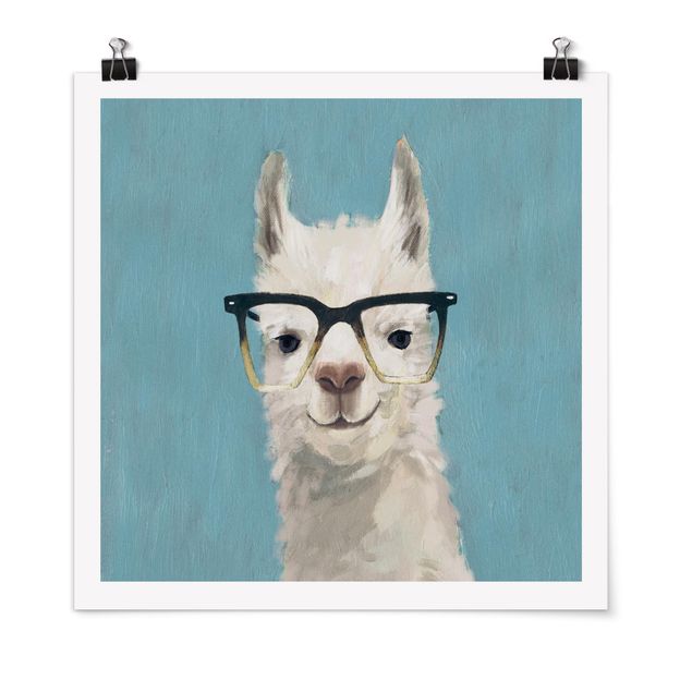 Quadri animali Lama con occhiali IV