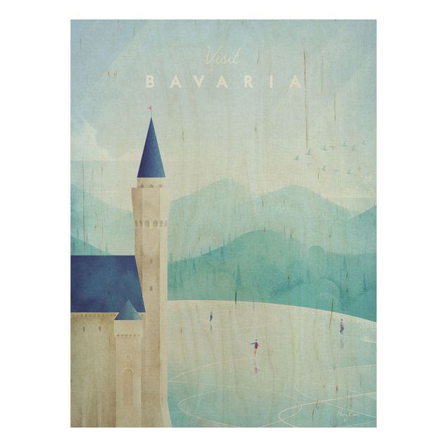Quadri legno vintage Poster di viaggio - Baviera