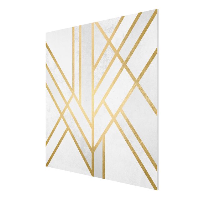 Riproduzione quadri famosi Geometria Art Déco Oro Bianco