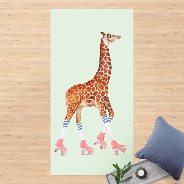 tappeto per esterno Giraffa con pattini a rotelle