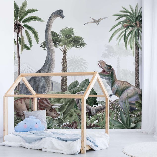 Decorazioni camera neonato Dinosauri giganti nella giungla