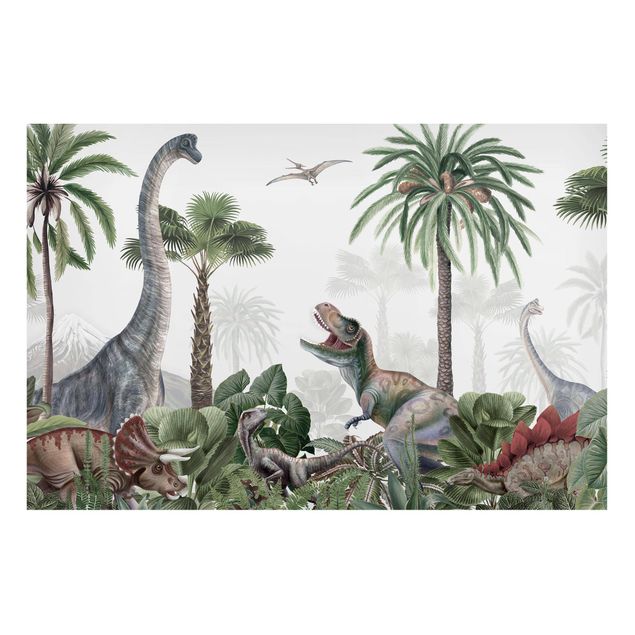 Quadri con paesaggio Dinosauri giganti nella giungla