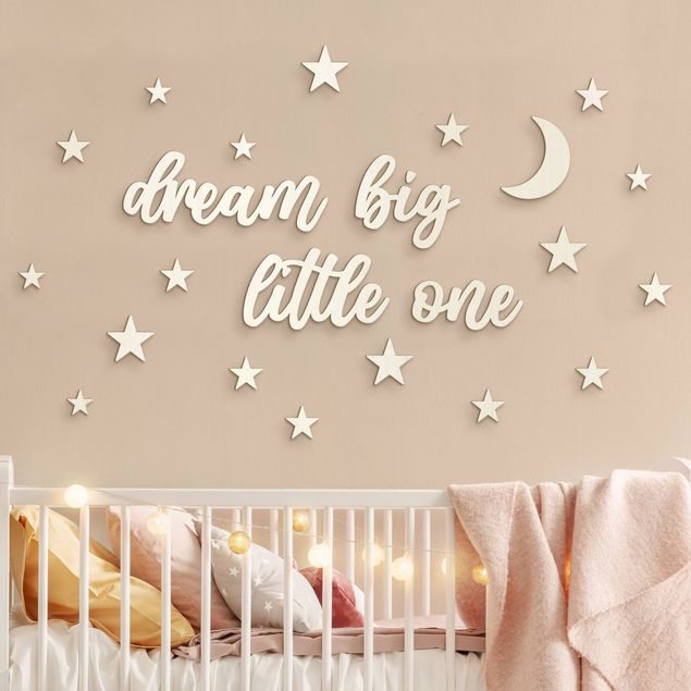 Decorazioni cameretta Dream big little one - Luna & stelle