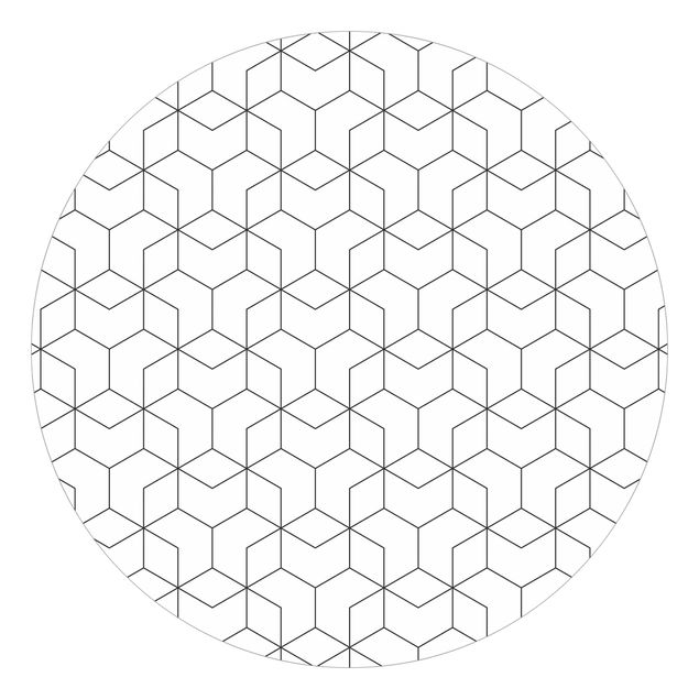 Carte da parati 3d Schema lineare del cubo tridimensionale