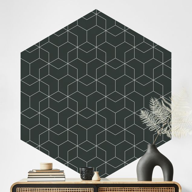 Carta da parati adesiva Disegno cubo tridimensionale