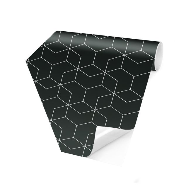Carta da parati disegni Disegno cubo tridimensionale