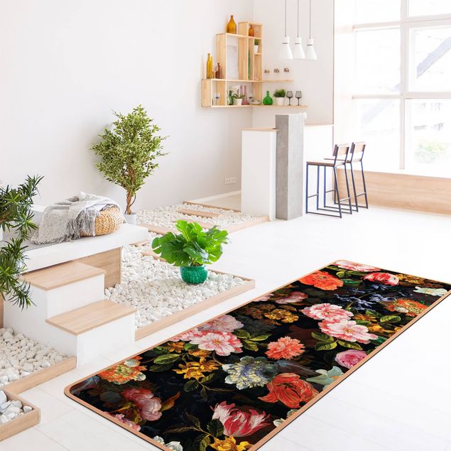 tappeti multicolore Bouquet di fiori scuri