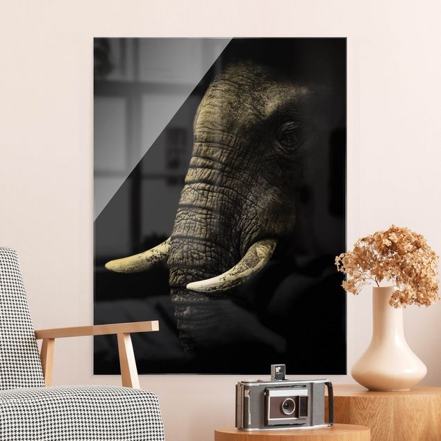 Quadri paesaggistici Ritratto di elefante scuro