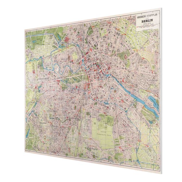 Quadro planisfero Mappa vintage Berlino