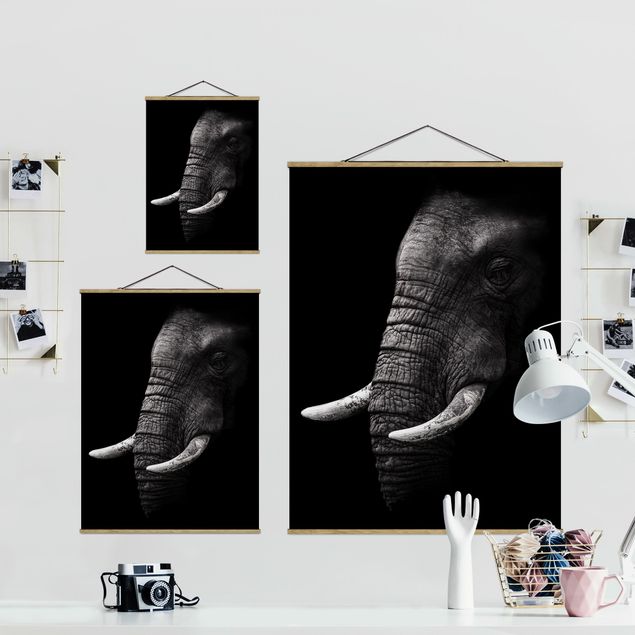 Quadri natura Ritratto di elefante scuro