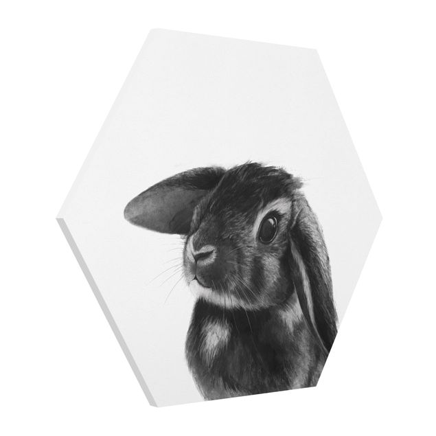 Quadri Laura Graves Art Illustrazione - Coniglio - Disegno in bianco e nero