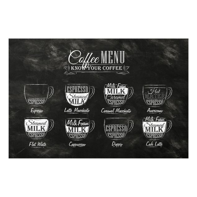 Paraschizzi in vetro - Coffees chalkboard