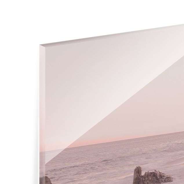 Paraschizzi in vetro - Spiaggia oro rosa - Quadrato 1:1