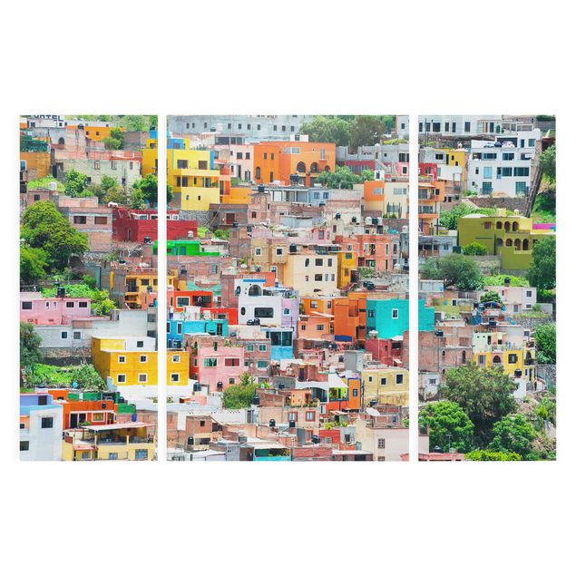 Quadri colorati Case colorate di fronte a Guanajuato