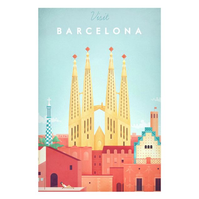 Quadri vintage Poster di viaggio - Barcellona
